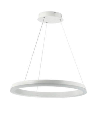 Shop Jonathan Y Baxter Integrated Led Metal Hoop Pendant In White