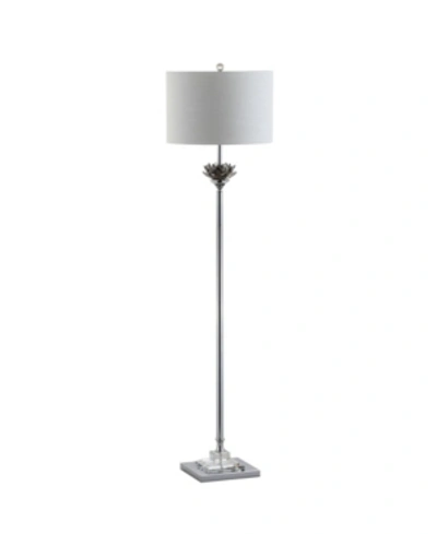 Jonathan Y Amelia Lotus Crystal Or Metal Led Floor Lamp In Grey