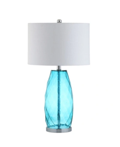 Shop Jonathan Y Juliette Glass, Metal Led Table Lamp In Blue