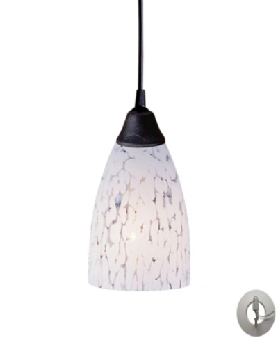 Elk Lighting Classico 1 Light Pendant In Dark Rust And Snow White Glass - Includes Adapter Kit In Rust