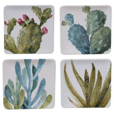 Certified International Cactus Verde 4-pc. Square Dessert Plate