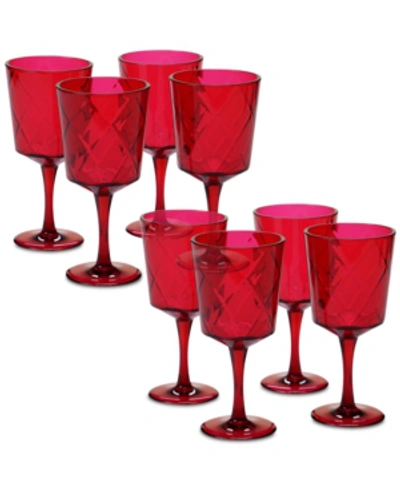 Shop Certified International Ruby Diamond Acrylic Set Of 8 All-purpose Goblets