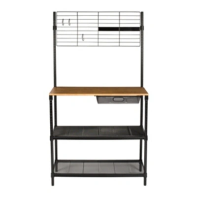 Shop Honey Can Do 65" Bakers Rack With Cutting Board & Hanging Storage In Black