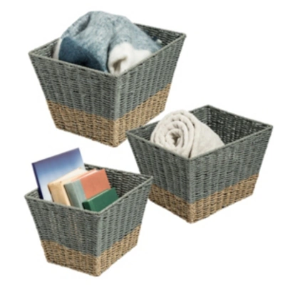 Shop Honey Can Do Set Of 3 Square Nesting Seagrass Baskets