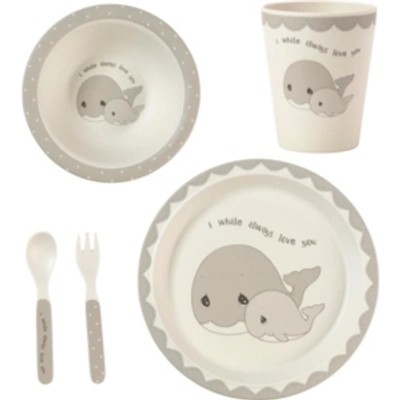 Shop Precious Moments 5-piece Whale Mealtime Gift Set In Gray