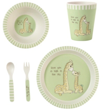 Shop Precious Moments 5-piece Giraffe Mealtime Gift Set In Green