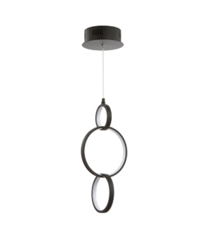 Jonathan Y Loop Adjustable Integrated Led Metal Ring Pendant In Black