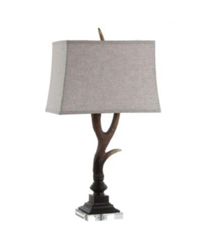 Shop Jonathan Y Antler Rustic Resin/crystal Led Table Lamp In Brown