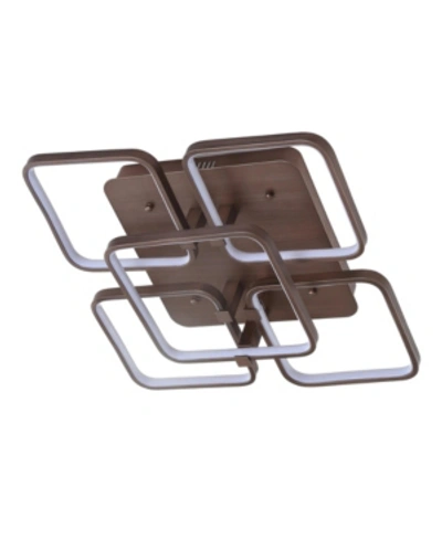 Jonathan Y Sebastian Integrated Led Metal Flush Mount Ceiling Light In Brown