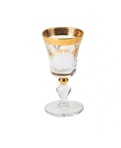 Shop Classic Touch Set Of 6 Liquor Glasses With Design In Gold