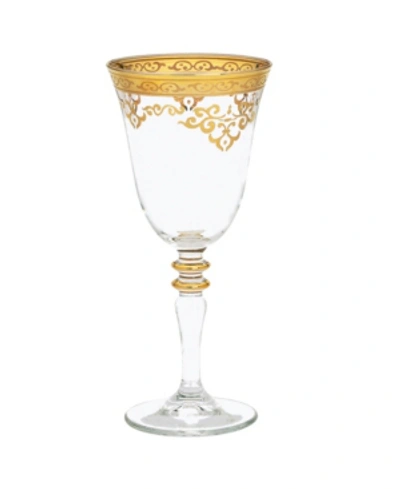 Shop Classic Touch Set Of 6 Water Glasses With Rich Design In Gold