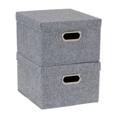 Shop Household Essentials 2-pc. Graphite Storage Box Set In Gray