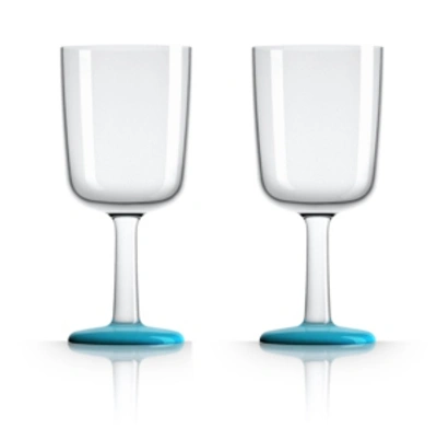 Shop Marc Newson Non-slip Forever Unbreakable Wine Glass 10 oz (set Of 2) In Vivid Blue