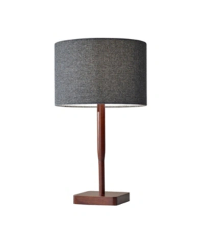 Shop Adesso Ellis Table Lamp In Walnut Rubber Wood