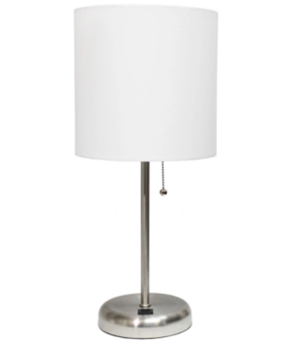Shop All The Rages Lime Lights Stick Lamp With Usb Charging Port And Fabric Shade In White