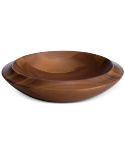 Shop Nambe Skye Dinnerware Collection By Robin Levien Wood Centerpiece Bowl In Brown