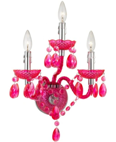 Shop Aflighting Af Lighting Naples 3-light Wall Sconce In Pink