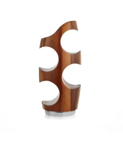 Shop Nambe Vie Wine Rack In Brown And Silver