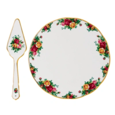 Royal Albert Old Country Roses Cake Plate & Server In Multi