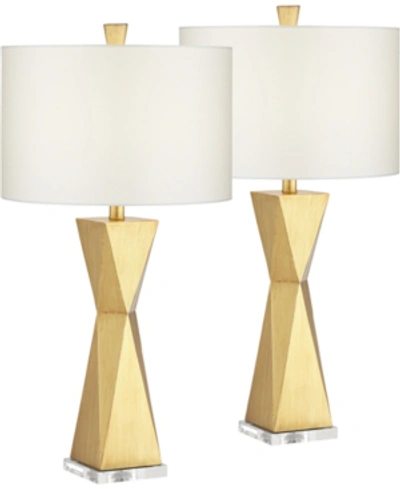 Shop Pacific Coast Quadrangle Brushed Gold Table Lamp