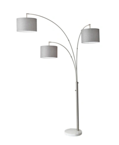 Shop Adesso Bowery 3-arm Arc Lamp In Brushed Steel