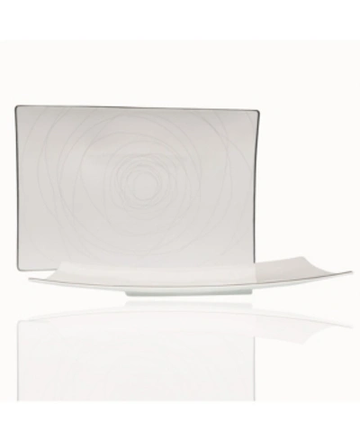 Shop Red Vanilla Orbit 15.5" X 10.25" Rectangular Platter In White