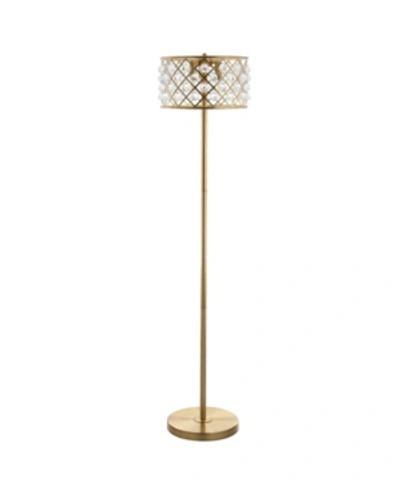 Shop Jonathan Y Elizabeth Crystal, Metal Led Floor Lamp In Gold