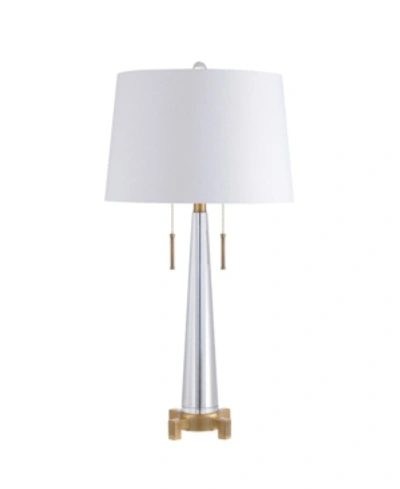 Shop Jonathan Y Zoe 2-light Crystal Led Table Lamp In Clchrome