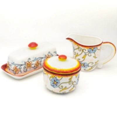 Shop Euro Ceramica Duomo Breakfast Accessory Set In Multicolor