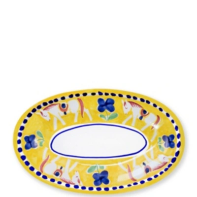 Shop Vietri Campagna Small Oval Tray In Yellow