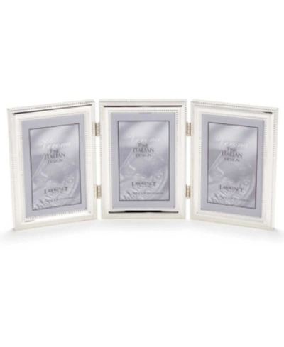 Lawrence Frames Hinged Triple Metal Picture Frame Silver-plate With Delicate Beading In Silver