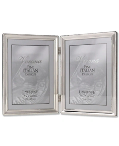 Lawrence Frames Polished Silver Plate Hinged Double Picture Frame In Silver