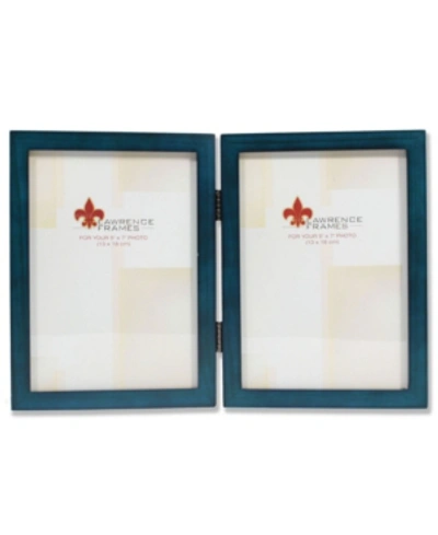 Shop Lawrence Frames Hinged Double Blue Wood Picture Frame