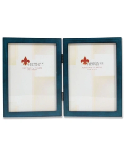 Lawrence Frames Hinged Double Blue Wood Picture Frame In Blue