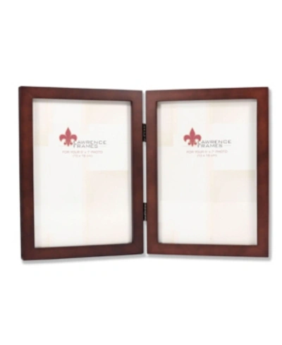 Lawrence Frames 755957d Espresso Wood Hinged Double Picture Frame In Brown