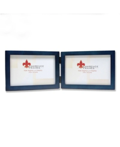 Shop Lawrence Frames Hinged Double Blue Wood Picture Frame