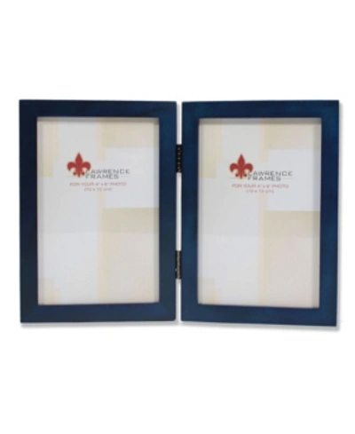 Shop Lawrence Frames Hinged Double Blue Wood Picture Frame