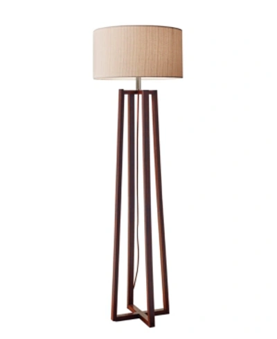 Shop Adesso Quinn Floor Lamp In Walnut Birch Wood