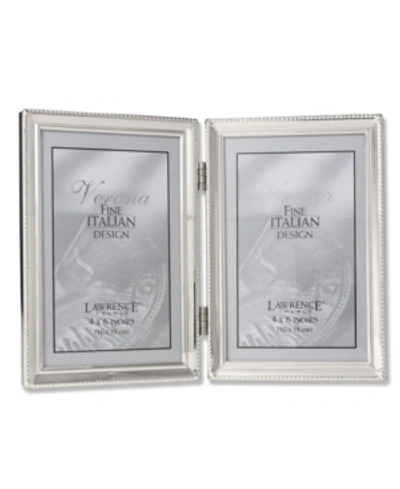 Lawrence Frames Polished Silver Plate Hinged Double Picture Frame In Silver