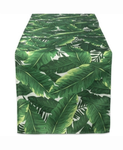 Shop Design Imports Banana Leaf Outdoor Table Runner 14" X 108" In Green