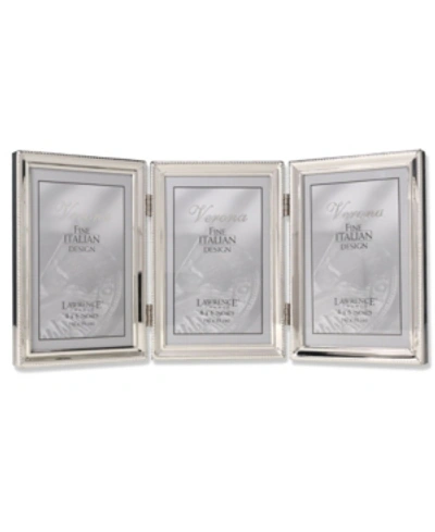 Lawrence Frames Polished Silver Plate Hinged Triple Picture Frame In Silver