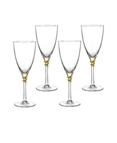 Shop Qualia Glass Helix Gold Wine Glasses, Set Of 4