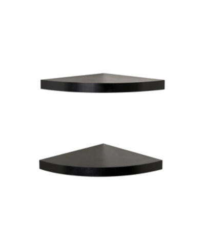 Shop Danya B . Veneer Corner Radial Shelves - Set Of 2 In Black