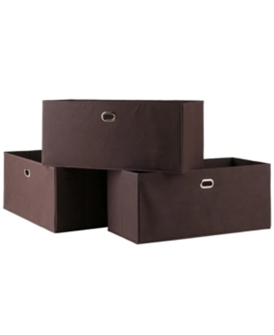 Shop Winsome Torino 3-pc Set Folding Fabric Baskets Chocolate
