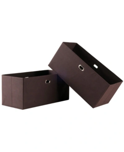 Winsome Torino 2-pc Set Folding Fabric Baskets Chocolate In Chocolate