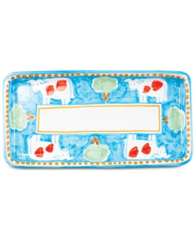 Shop Vietri Campagna Rectangular Platter In Aqua