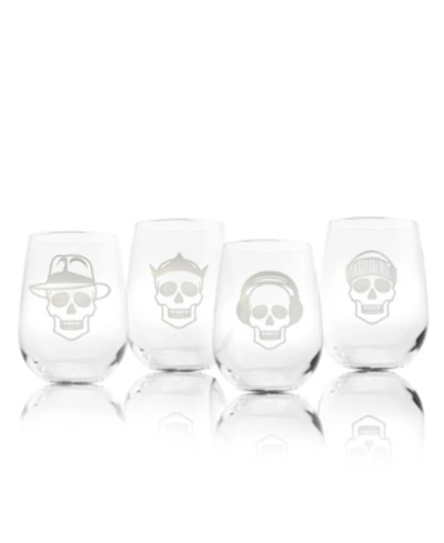 Rolf Glass Numbskulls Stemless Wine Tumbler 17oz - Set Of 4 Glasses