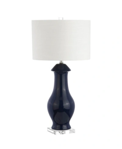 Shop Jonathan Y Liberty Ceramic Or Crystal Led Table Lamp In Blue