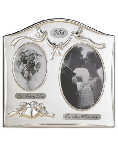 Lawrence Frames Satin Silver And Brass Plated 2 Opening Picture Frame - 25 Th Anniversary Design In Silver