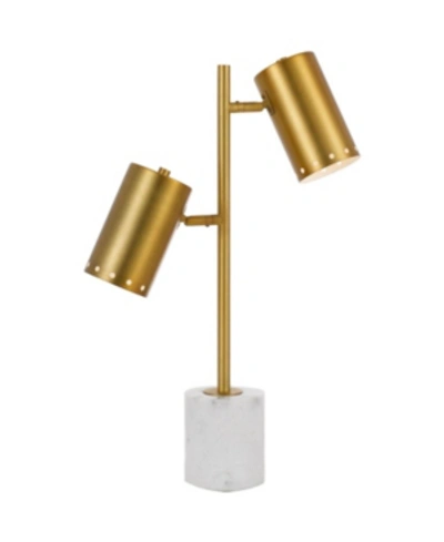 Shop Aflighting Af Lighting Derry Two-light Table Lamp In Matte Gold